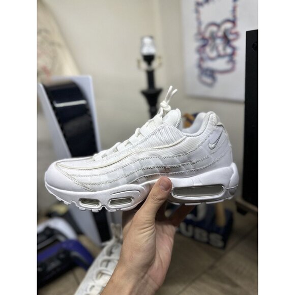 Nike Air Max 95 Essential Men's Size 8 Women's Size 9.5 White-Grey Fog VNDS - Picture 7 of 10